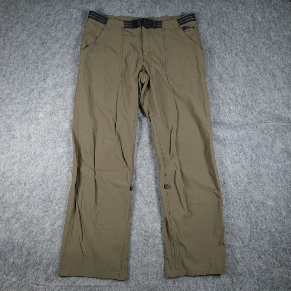 Eastern Mountain Sports Pant Womens 10 Brown Hiking Belted Roll Up Convertible